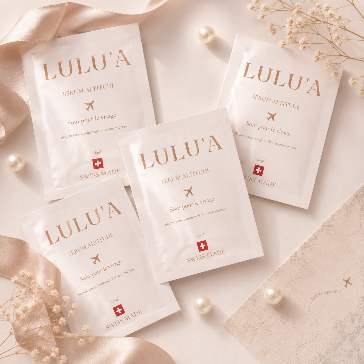 10 Sachets doses uniques dans une magnifique pochette en satin